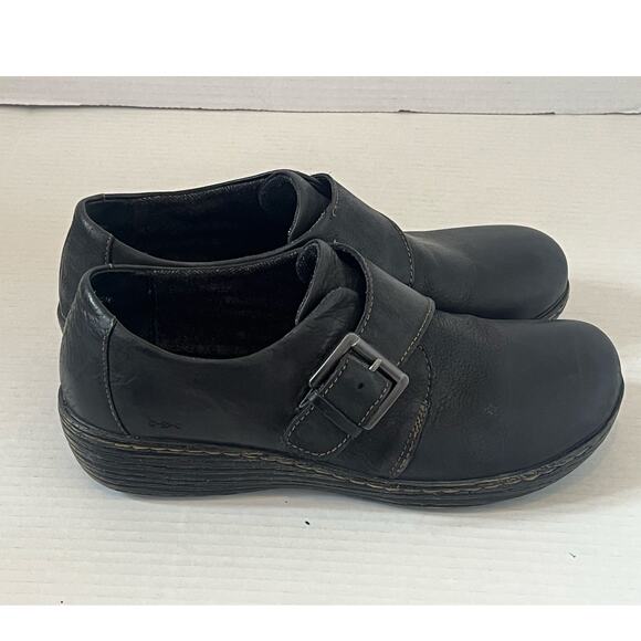BOC Born Concept Black Leather Buckle Loafer Women's Size 9.5 - Picture 2 of 8